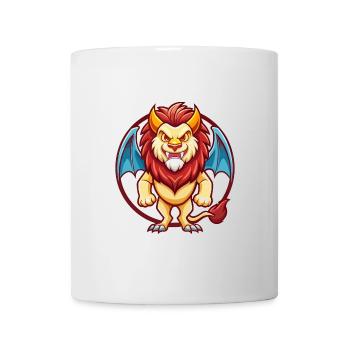 Manticore Drôle Kawaii Dessin animé Clipart Animal de compagnie - Mug blanc - blanc - Devant