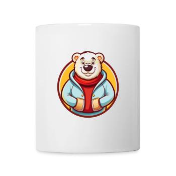 ours polaire drôle kawaii dessin animé clipart animal de compagnie - Mug blanc - blanc - Devant