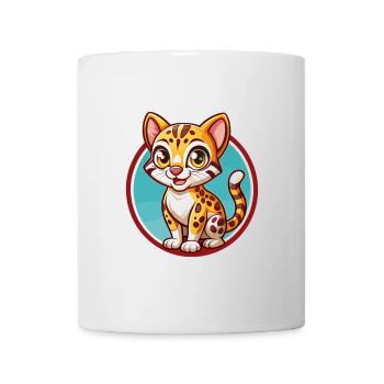 Ocelot Funny Kawaii Cartoon Clipart Animal Pet - Mug - white - Front