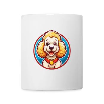 Pudel Hund Lustig Kawaii Cartoon Clipart Tier Haustier - Tasse - Weiß - Vorne