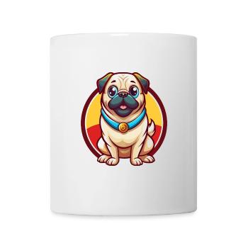 Carlin Chien Drôle Kawaii Dessin animé Clipart Animal Animal - Mug blanc - blanc - Devant