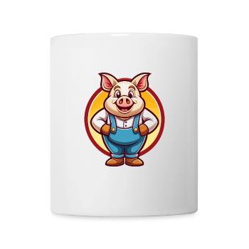 Schwein Niedlich Lustig Kawaii Cartoon Clipart Tier Haustier - Tasse - Weiß - Vorne