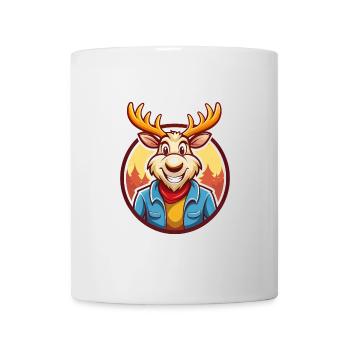 Elch Niedlich Lustig Kawaii Cartoon Clipart Tier Haustier - Tasse - Weiß - Vorne