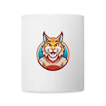 Luchs Niedlich Lustig Kawaii Cartoon Clipart Tier Haustier - Tasse - Weiß - Vorne