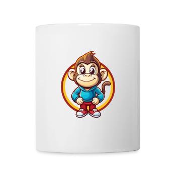 Monkey Funny Kawaii Cartoon Clipart Animal Pet - Mug - white - Front