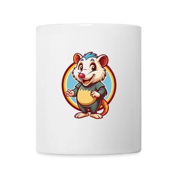 Opossum Drôle Kawaii Dessin animé Clipart Animal de compagnie - Mug blanc - blanc - Devant