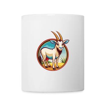 Oryx mignon drôle Kawaii dessin animé Clipart animal de compagnie - Mug blanc - blanc - Devant