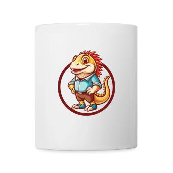 iguane drôle kawaii dessin animé clipart animal de compagnie - Mug blanc - blanc - Devant