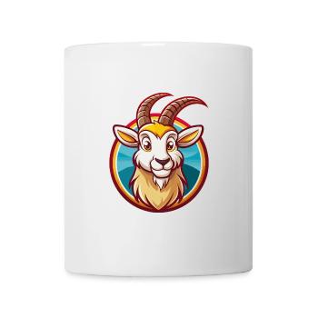 Steinbock Niedlich Lustig Kawaii Cartoon Clipart Tier Haustier - Tasse - Weiß - Vorne