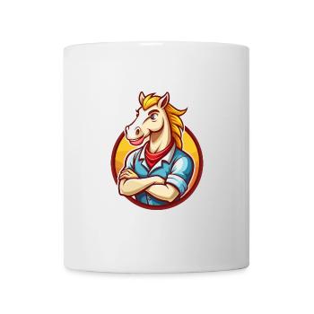 cheval mignon drôle kawaii dessin animé clipart animal de compagnie - Mug blanc - blanc - Devant