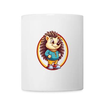 Igel Lustig Kawaii Cartoon Clipart Tier Haustier - Tasse - Weiß - Vorne