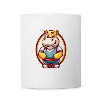 Hippo Cute Funny Kawaii Cartoon Clipart Animal Pet - Mug - white - Front