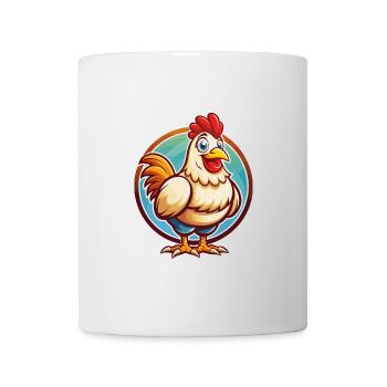 Poule mignon drôle Kawaii dessin animé Clipart animal de compagnie - Mug blanc - blanc - Devant