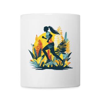 Läuferin Comic - Tasse - Weiß - Vorne