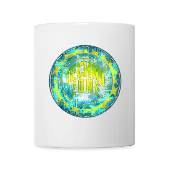 Cyber Techno Design with fluorescent colors - Mug - white - Front