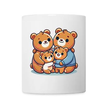 Bear Famille Mère Et Père Avec Deux Enfants - Mug blanc - blanc - Devant