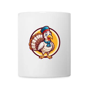 Turquie Drôle Kawaii Dessin animé Clipart Animal de compagnie - Mug blanc - blanc - Devant