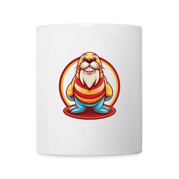 Walrus Funny Kawaii Cartoon Clipart Animal Pet - Mug - white - Front