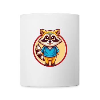 raton laveur drôle Kawaii dessin animé Clipart animal de compagnie - Mug blanc - blanc - Devant