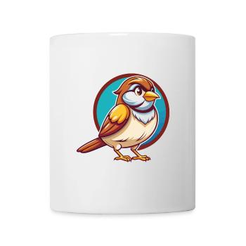 Spatz Lustige Kawaii Cartoon Clipart Tier Haustier - Tasse - Weiß - Vorne