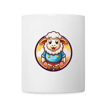 mouton mignon drôle kawaii dessin animé clipart animal de compagnie - Mug blanc - blanc - Devant
