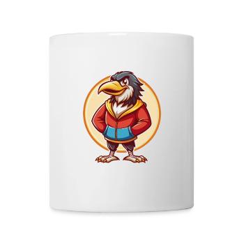 Raven Cute Funny Kawaii Cartoon Clipart Animal Pet - Mug - white - Front