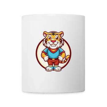 Tigre mignon drôle Kawaii dessin animé Clipart animal de compagnie - Mug blanc - blanc - Devant