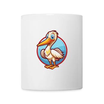 Storch Niedlich Lustig Kawaii Cartoon Clipart Tier Haustier - Tasse - Weiß - Vorne