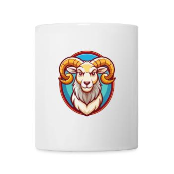 Ram Niedlich Lustig Kawaii Cartoon Clipart Tier Haustier - Tasse - Weiß - Vorne