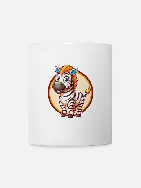 Zebra Cute Funny Kawaii Cartoon Clipart Animal Pet - Mug - white