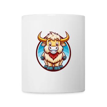 Yak Cute Funny Kawaii Cartoon Clipart Animal Pet - Mug - white - Front