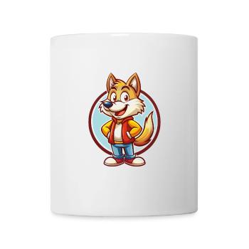 Wolf Cute Funny Kawaii Cartoon Clipart Animal Pet - Mug - white - Front