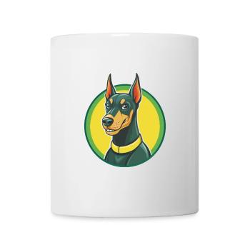 Dobermann chien mignon Kawaii dessin animé Clipart Animal - Mug blanc - blanc - Devant