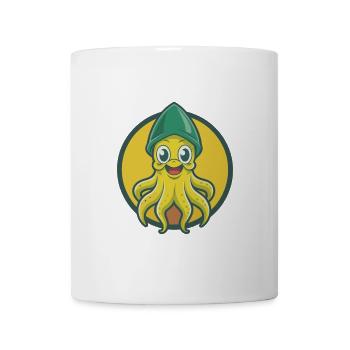 calmar mignon kawaii dessin animé clipart animal de compagnie - Mug blanc - blanc - Devant