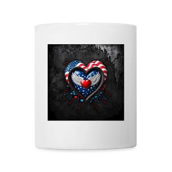 Coeur aux couleurs du drapeau américain - Mug blanc - blanc - Devant