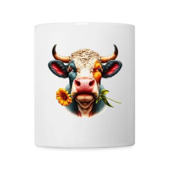 Cow flower flowers - Mug - white - Front
