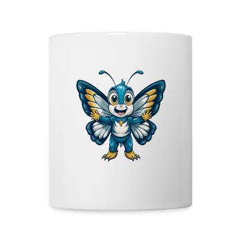Schmetterling Cool Kawaii Cartoon Figur Clipart - Tasse - Weiß - Vorne