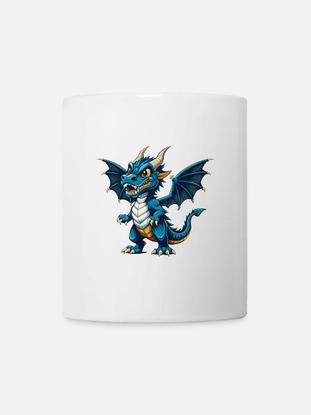Drache Cool Kawaii Cartoon Charakter Clipart - Tasse - Weiß