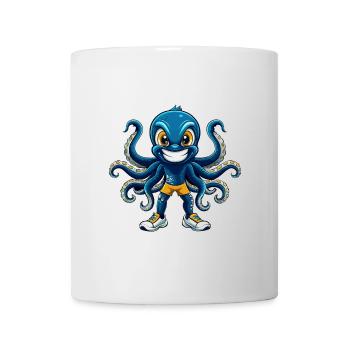 pieuvre Cool Kawaii Dessin animé Personnage Clipart - Mug blanc - blanc - Devant