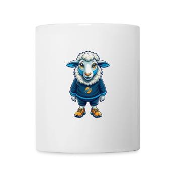 Schaf Cool Kawaii Cartoon Charakter Clipart - Tasse - Weiß - Vorne