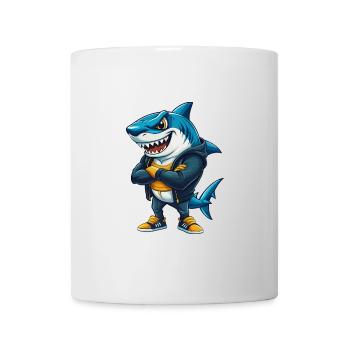 Hai Cool Kawaii Cartoon Charakter Clipart - Tasse - Weiß - Vorne