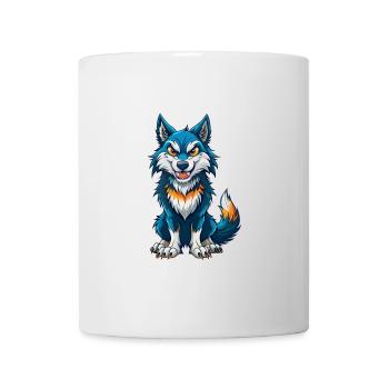 Wolf Cool Kawaii Cartoon Charakter Clipart - Tasse - Weiß - Vorne