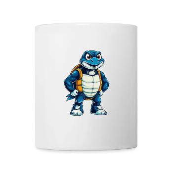 tortue cool kawaii dessin animé personnage clipart - Mug blanc - blanc - Devant