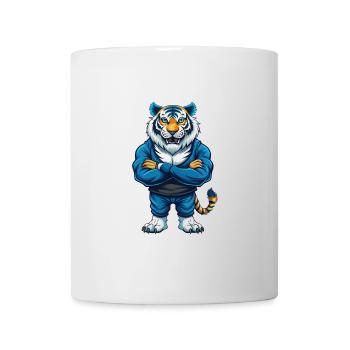 Tiger Cool Kawaii Cartoon Charakter Clipart - Tasse - Weiß - Vorne