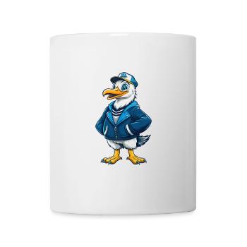 Möwe Cool Kawaii Cartoon Charakter Clipart - Tasse - Weiß - Vorne