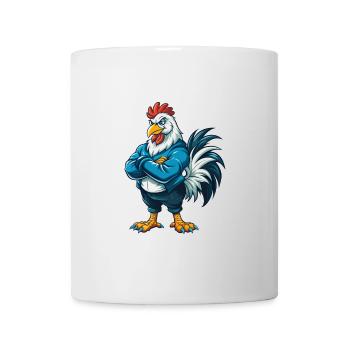 coq cool kawaii dessin animé personnage clipart - Mug blanc - blanc - Devant