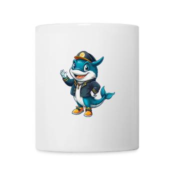 Wal Cool Kawaii Cartoon Charakter Clipart - Tasse - Weiß - Vorne