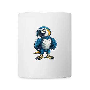 Papagei Cool Kawaii Cartoon Charakter Clipart - Tasse - Weiß - Vorne