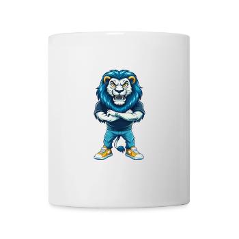 Lion Cool Kawaii Dessin Animé Personnage Clipart - Mug blanc - blanc - Devant