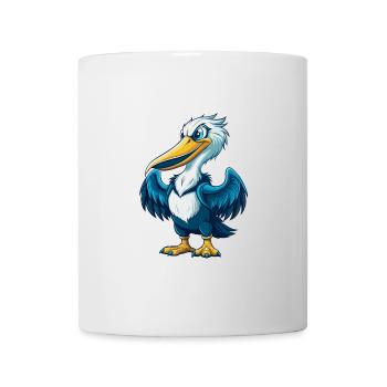 Pelikan Cool Kawaii Cartoon Charakter Clipart - Tasse - Weiß - Vorne